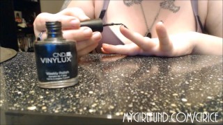 Clipping Filing & Painting Long Chipped Nails