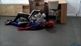 finned skeleton verses spiderman