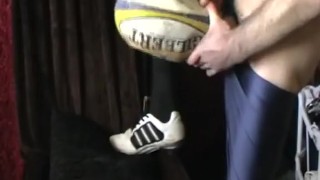 pumping my fleshlight in rugby ball