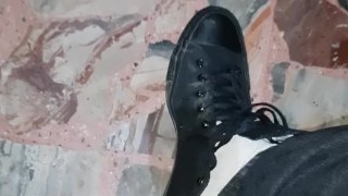 4k shoes and socks take off.