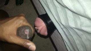 STR8 MARRIED 6’8 BODYBUILDER FUCKS FLESHLIGHT BLAST THICK CUM