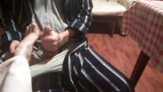 Unfinished foot tease before bed