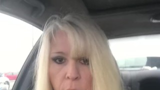 Smoking leather and leggings in my car