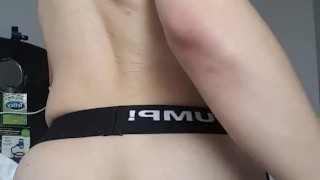 asian riding his dildo