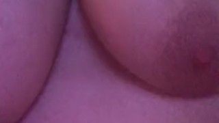 Playing with my big tits mmm