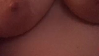 Playing with my big tits mmm