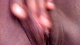 Playing with my pretty black pussy