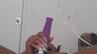 Ebony playing with her pussy