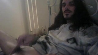 Young male (solo) smoking + drinking + jacking off