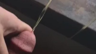 Teen pissing quick out window big cock
