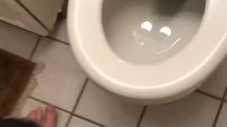 Teen soft piss in toilet