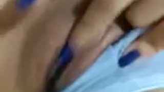 Skinny girl masturbation, gray thong