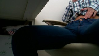 MASTURBATE AT WORK: DAY 3 CASUAL DAY.tight jeans.tight pussy