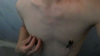 Bathroom. Finger sucking. Short movie.