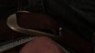 My Rock Hard Dick Pulsing while hanging out of my Jeans