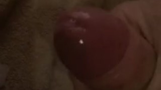 Thick slo-mo cumshot in a solo wank