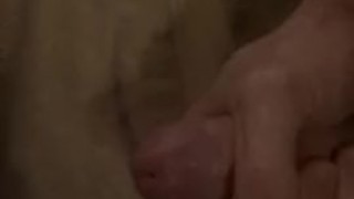 Thick slo-mo cumshot in a solo wank