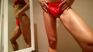 Amateur Milf mastrbating in front mirror Aurora Polaris