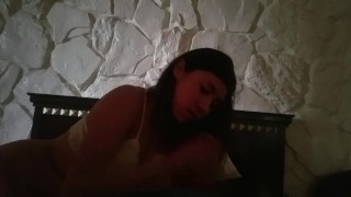 18 year old sucks dick in motel and cum hits camera lens