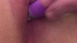 Sexy horny lesbian cums on camera from toys
