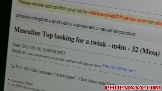 Twink Dustin Cooper enjoys sitting on Prestons huge dick