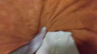 Cum shot all over a fake pussy