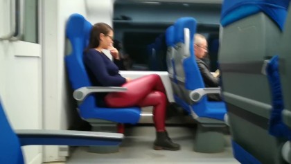 woman watch dick flash in train