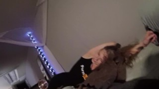 Tearful Girlfriend on Period swallows load after loving massage