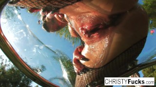 Christy Mack shows off her body