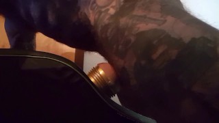 Tattoo Man and Fleshlight in Liberator Mount