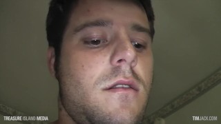 Ex-Marine goons his fat uncut cock HD