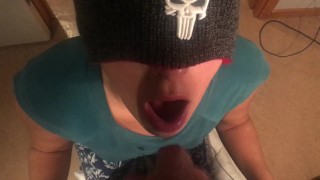 Swedish girl deepthroats and gags before swallowing