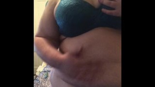 BBW Masturbates Hairy Pussy with Vibrator
