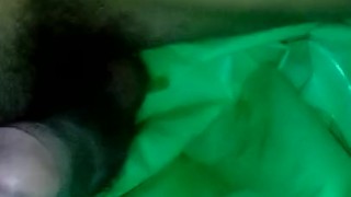 Green plastic in between my legs