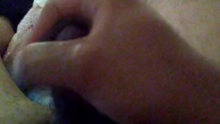 Small black cock cum