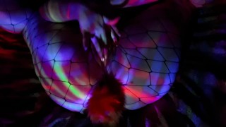 Pussy play and light show!