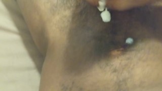 Up close dry guy cumshot
