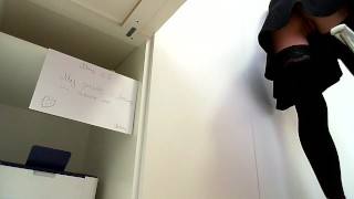 Masturbate at work :Day 25:Panties off .more comfy