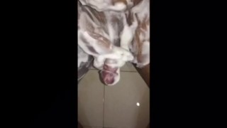 Boy mastrubates covered in foam and licks his tasty cum 