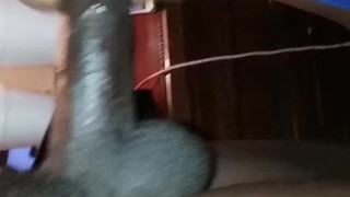 Sucking the black off her daddy dick