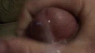 Close up jerk off cum shot