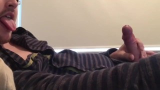 Cum on mouth and shirt