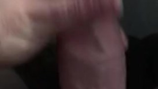 Boyfriend jerking off with double cock ring