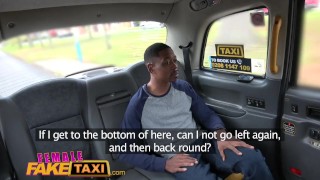 Female Fake Taxi Back seat blowjob from busty blonde driver for lucky stud