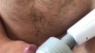 Nipple clipping vibelator jack-off