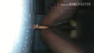 Cum drop stopped the recording dildo fuck