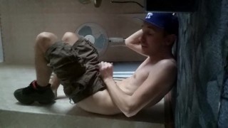 Facecum cargo shorts and sneakers