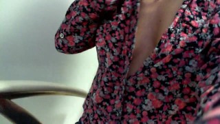 Masturbate at work : Day 39 :Spy my boobs