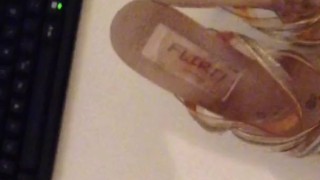Big Cumshot on Stripper Heels