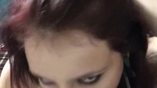 Sucking my 9inch dildo